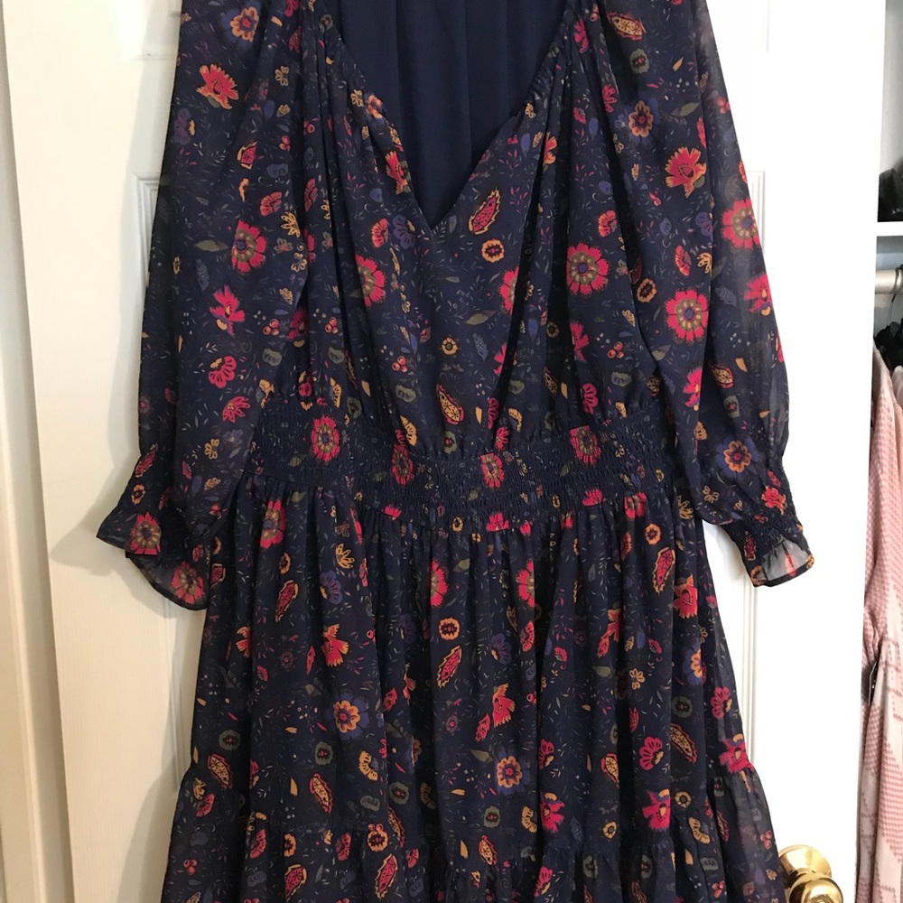 EShakti Small flower print multi tier dress